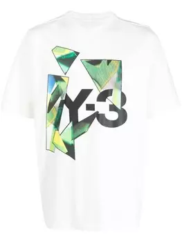 Y-3 футболка с логотипом, белый