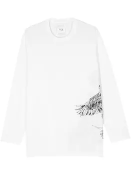 Y-3 футболка с логотипом, белый