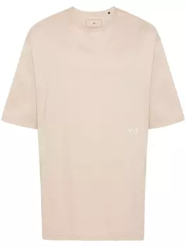Y-3 футболка с логотипом, коричневый