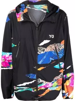Y-3 легкая куртка с графичным принтом, черный