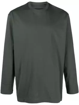 Y-3 logo-patch cotton T-shirt, серый