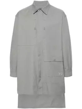 Y-3 однобортное пальто Workwear, серый