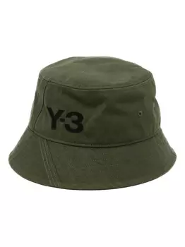 Y-3 панама с декоративной строчкой и логотипом, зеленый