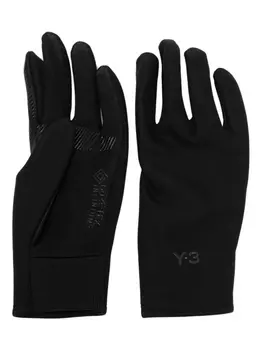 Y-3 перчатки с тисненым логотипом, черный