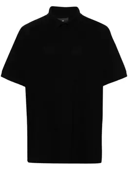 Y-3 рубашка поло из ткани пике, черный
