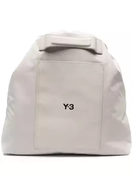 Y-3 рюкзак с кулиской и логотипом, нейтральный цвет
