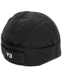 Y-3 шапка бини с вышитым логотипом, черный