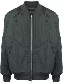 Y-3 стеганый бомбер, зеленый