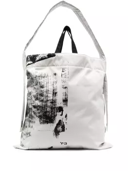 Y-3 сумка-тоут из переработанного полиэстера с логотипом, нейтральный цвет