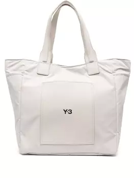 Y-3 сумка-тоут Lux с логотипом, нейтральный цвет