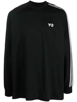Y-3 толстовка с полосками и логотипом, черный