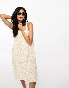 Y.A.S - Короткое платье кремового цвета с оранжевыми цветами на тонких бретелях