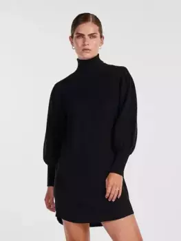 Y.A.S вязаное платье "YASFONNY LS ROLL NECK KNIT DRESS S. NOOS", черный