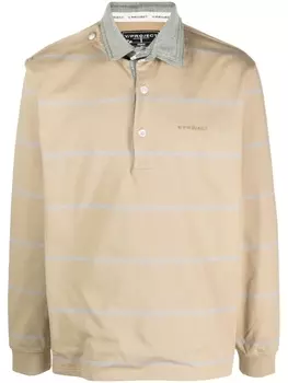 Y/Project многослойная рубашка поло с вышитым логотипом, нейтральный цвет