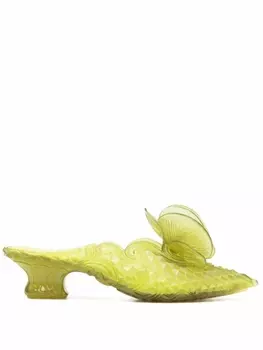 Y/Project мюли с цветочным декором из коллаборации с Melissa, зеленый