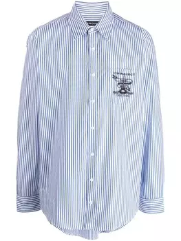 Y/Project полосатая рубашка с вышитым логотипом, синий