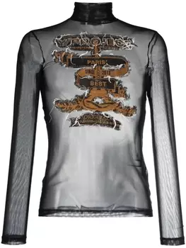 Y/Project прозрачный топ с логотипом, черный