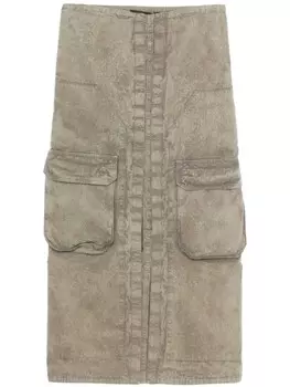 Y/Project юбка миди с карманами карго, зеленый