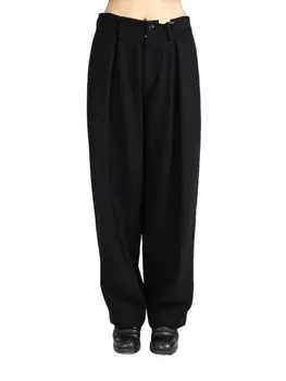 Y's брюки с одной складкой из смеси шерсти, черный