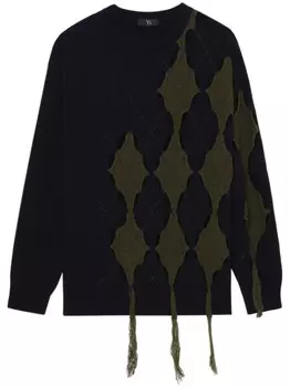 Y's джемпер из перфорированной шерсти, синий