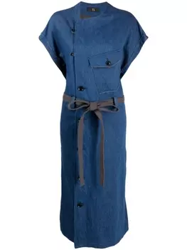 Y's джинсовое платье с поясом, синий