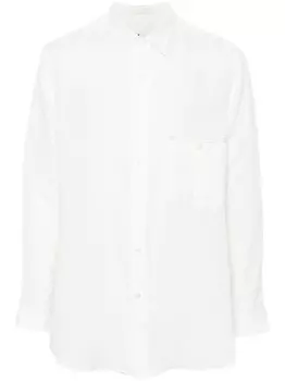 Y's льняная рубашка с асимметричным воротником, белый