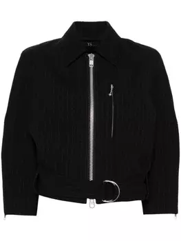 Y's полосатая куртка на молнии, черный