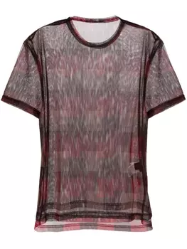 Y's сетчатая футболка в клетку, коричневый