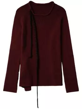 Y's шерстяной джемпер с декоративной строчкой, красный