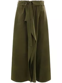 Y's укороченные брюки из хлопка, зеленый