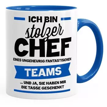 Я гордый руководитель невероятно фантастической команды. Кофейная чашка MoonWorks royal unsize, синий