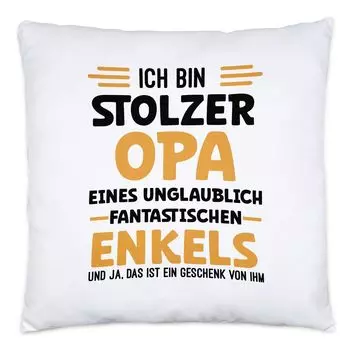 Я горжусь подушкой дедушки, включая наполнитель, подарок на День отца, день рождения дедушки и внука Hey!Print
