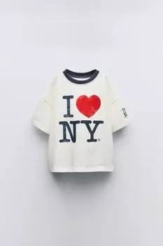Я люблю нью-йорк футболка ZARA, белый