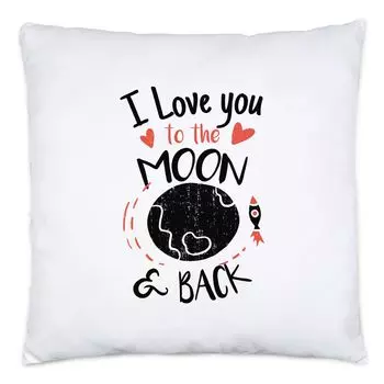 Я люблю тебя до луны и спины Подушка «Признание в любви» Доказательство любви «Бесконечная влюбленная любовь» Сердце-лист Hey!Print