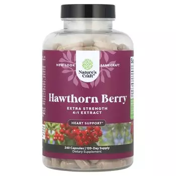 Ягоды боярышника, 240 капсул Nature'S Craft