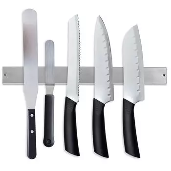 Yakimz Магнитная подставка для ножей Держатель ножа Держатель ножа Блок для ножей Кухонная подставка для ножей Магнитный держатель инструментов Кухня с клейкой лентой Магнитный для настенного монтажа 40 см 2x
