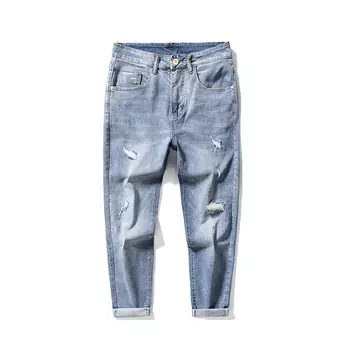 Yalu Ялу Мужские джинсы, Мытый синий