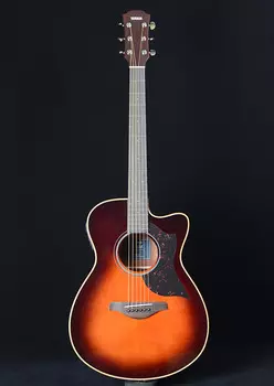 Yamaha AC1M-TBS Массив ситхинской ели/красного дерева Концертный вырез в разрезе с электроникой Табачно-коричневый Sunburst AC1M-TBS Solid Sitka Spruce/Mahogany Concert Cutaway with Electronics