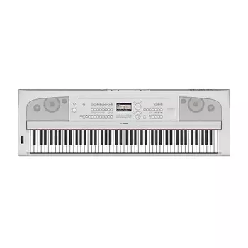 Yamaha DGX-670WH 88-клавишное портативное цифровое пианино с адаптером питания и педалью сустейна, белое