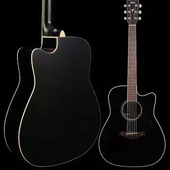 Yamaha FGX830C BL Black Folk Acoustic Electric Solid Top Палисандр Нижняя дека и обечайки 4 фунта 10,5 унций FGX830C BL Black Folk Acoustic Electric Solid Top Rosewood Ba...