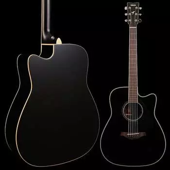 Yamaha FGX830C BL Black Folk Acoustic Electric Solid Top Палисандр Нижняя дека и обечайки 4 фунта 11,2 унции FGX830C BL Black Folk Acoustic Electric Solid Top Rosewood Ba...