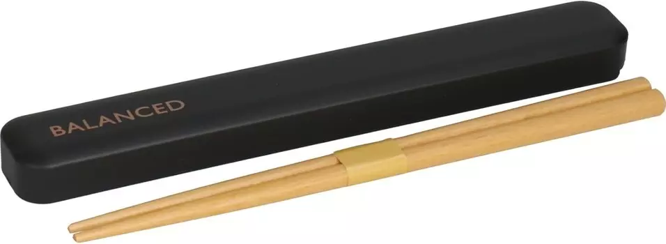 Yamanaka Lacquer C18040-4 BALANCED BK Набор палочек для еды и палочек для еды, для портативного Bento Bento, 7,1 дюйма (18 см), черный, сделано в Японии Mitani, Black