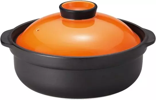 Yamashita Kogei 15032650 Глиняная кастрюля, оранжевый, 8,7 x 7,7 x 4,1 дюйма (22 x 19,4 x 10,5 см), 800 г (28,1 жидких унций), Orange