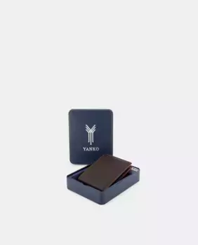 YANKO Кошелек с портмоне в американском стиле из коричнево-бордовой кожи