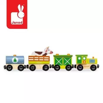 Янод, деревянный поезд Farma Story Janod