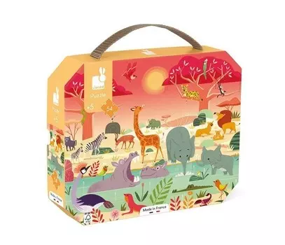 Янод, пазл, в чемодане Animal Reserve, 54 шт. Janod