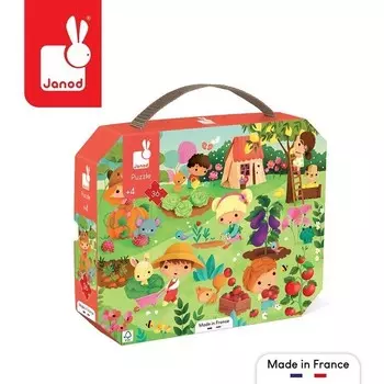 Янод, пазл, в чемодане Сад 3, 36 шт. Janod