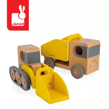 Янод, Самосвал и бульдозер, деревянный Болид Janod