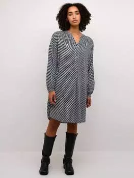 Янтарное платье с абстрактным принтом KAFFE, цвет Grey/Multi