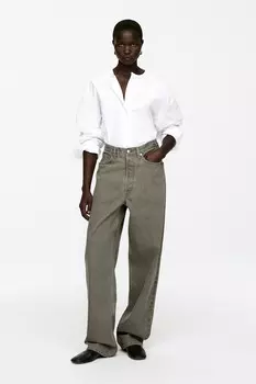 Янтарные джинсы-бочонки Arket, хаки